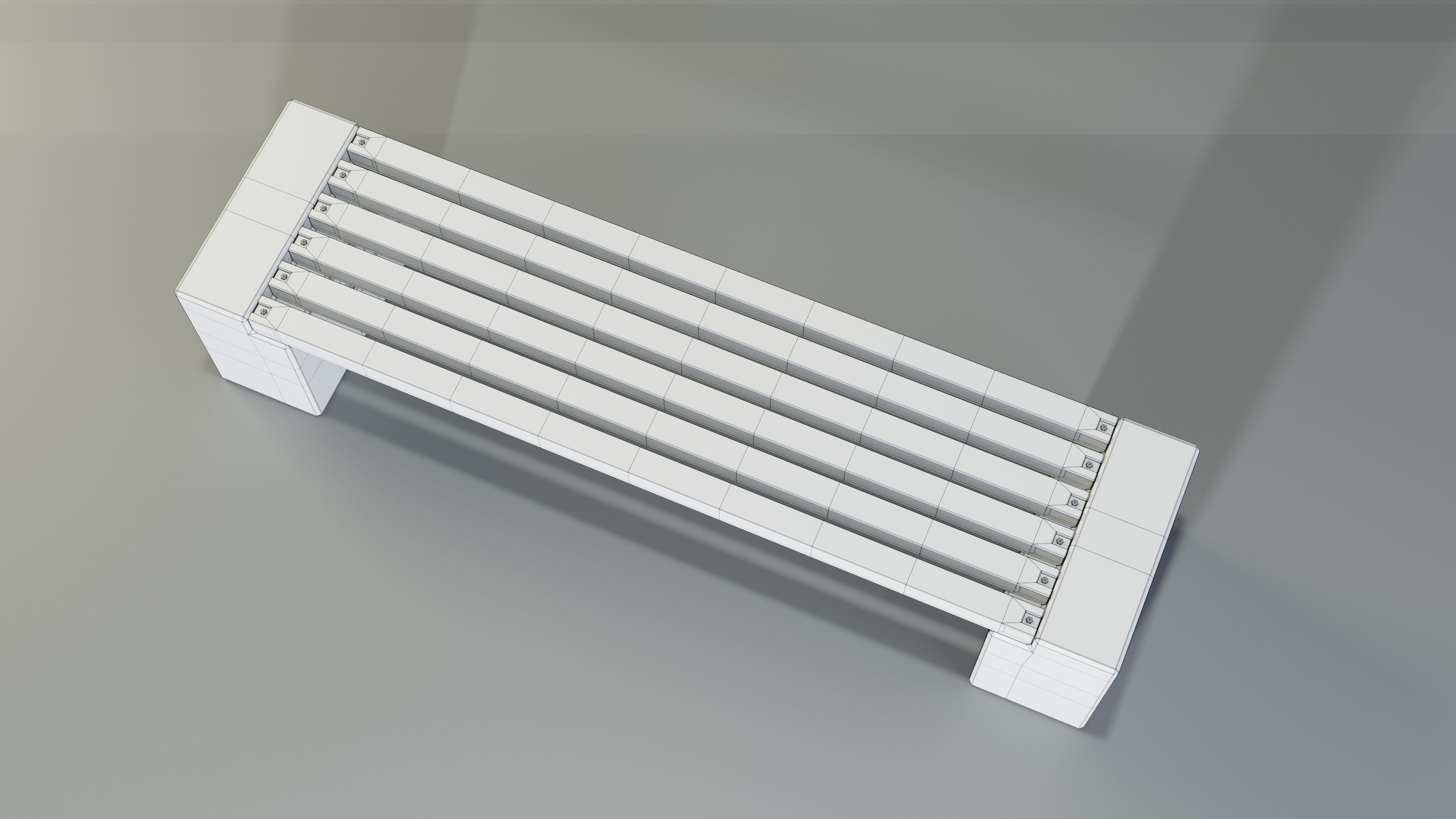 Concrete Bench - Type 3A long 3D model_5