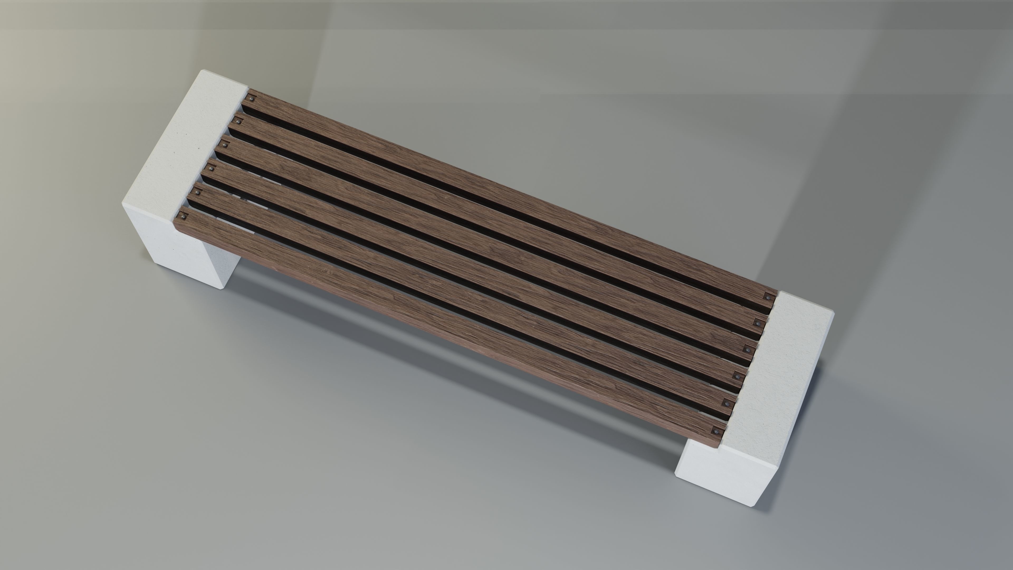 Concrete Bench - Type 3A long 3D model_4