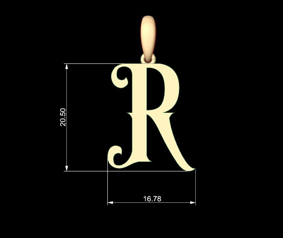 Initial Letters Pendant Abhinaya R 3D print model_4