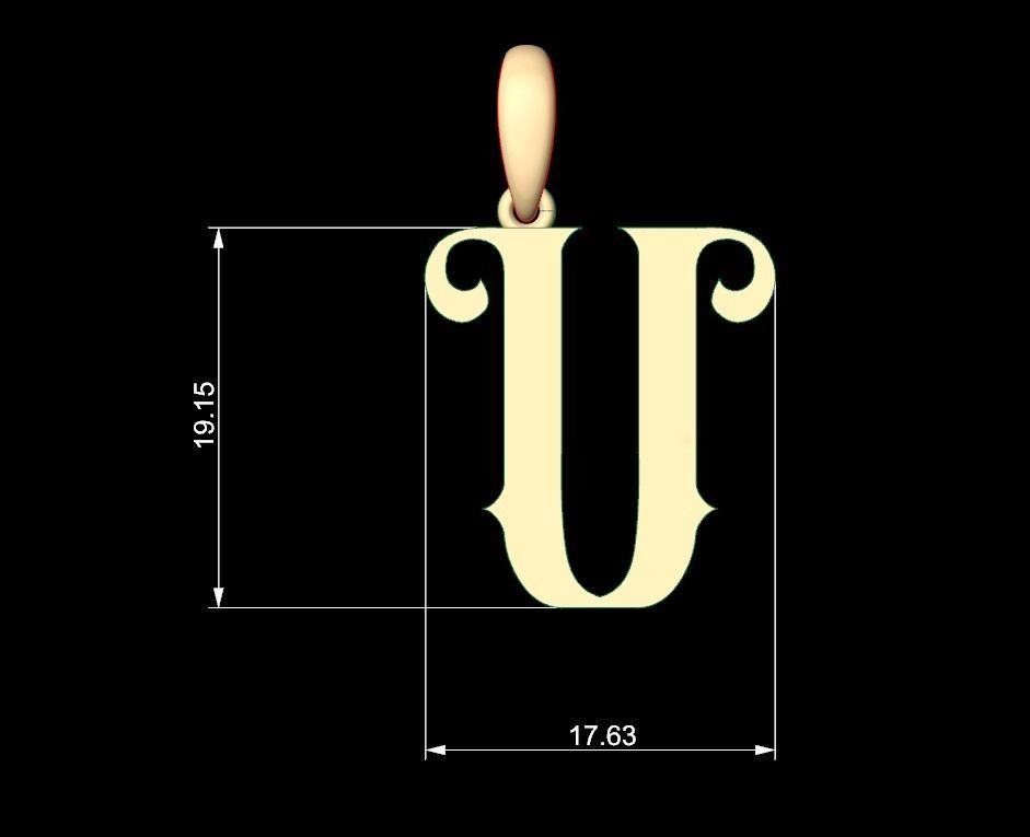 Initial Letters Pendant Abhinaya U 3D print model_4