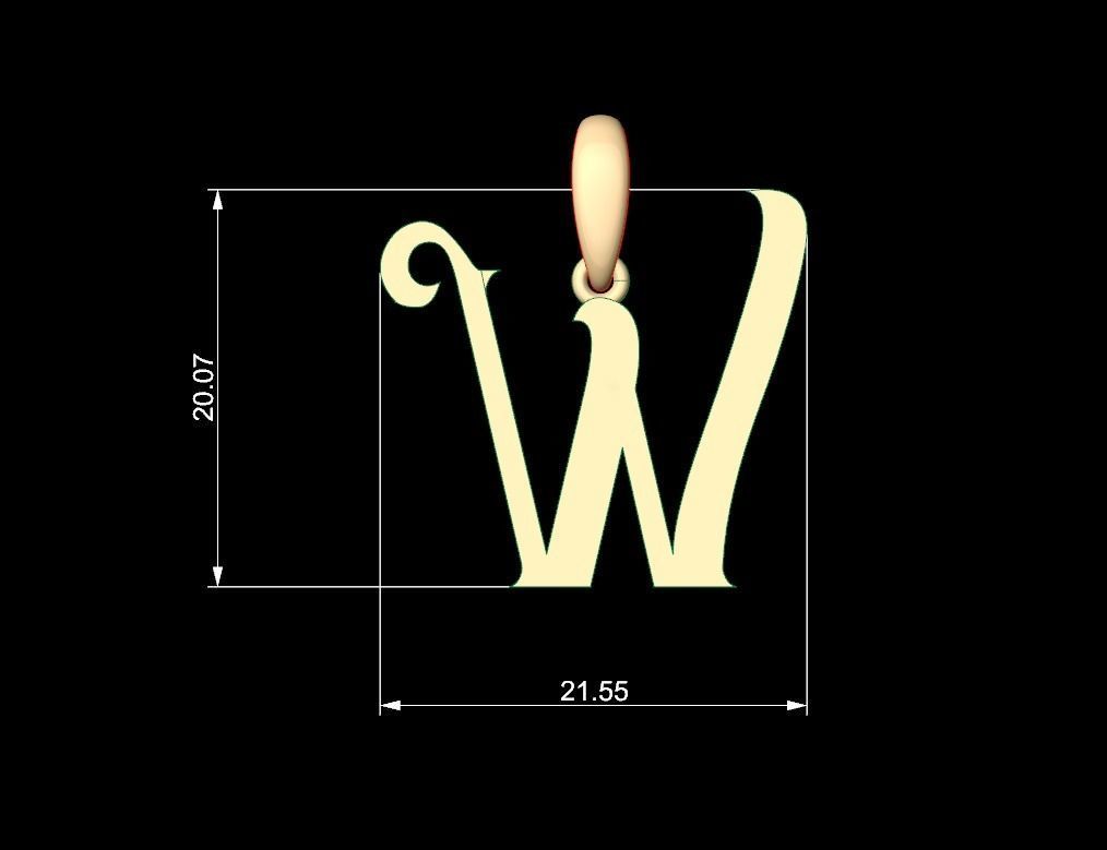 Initial Letters Pendant Abhinaya W 3D print model_4