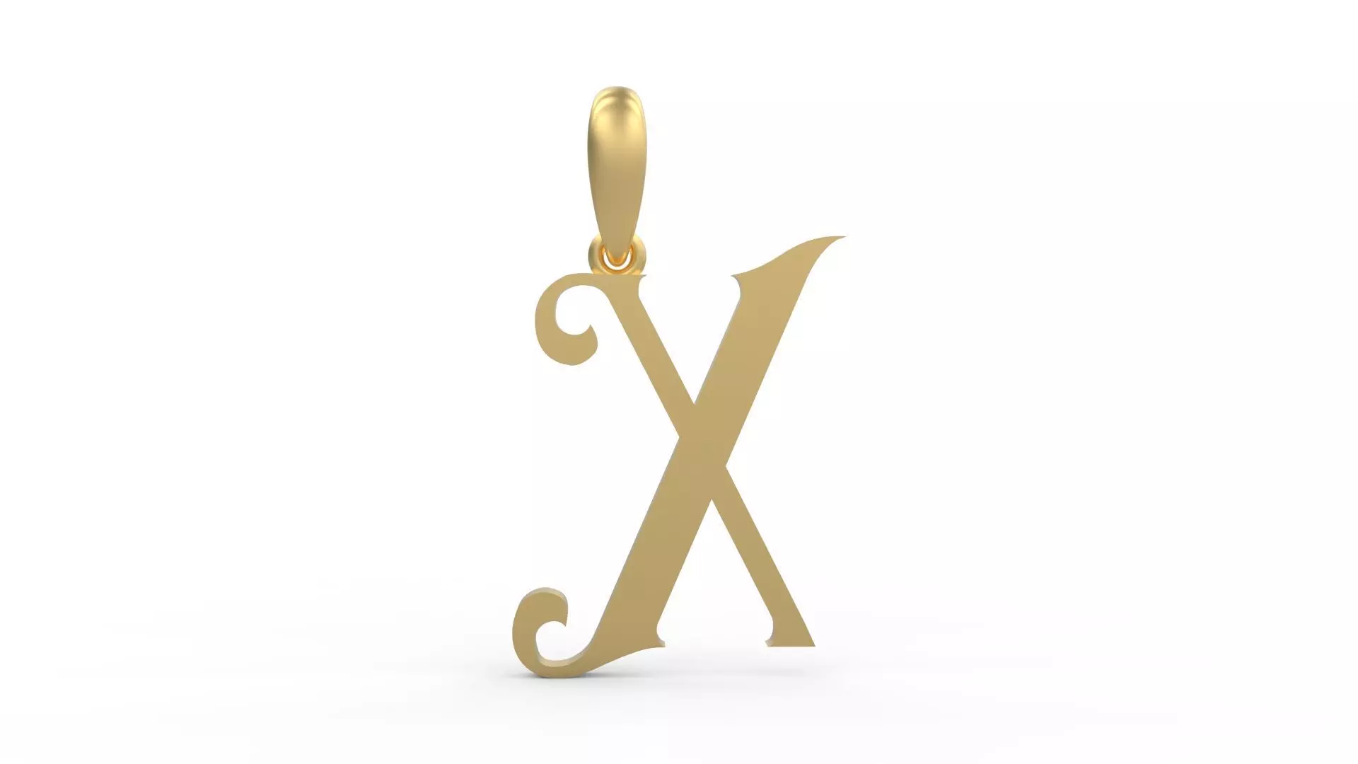 Initial Letters Pendant Abhinaya X 3D print model_0