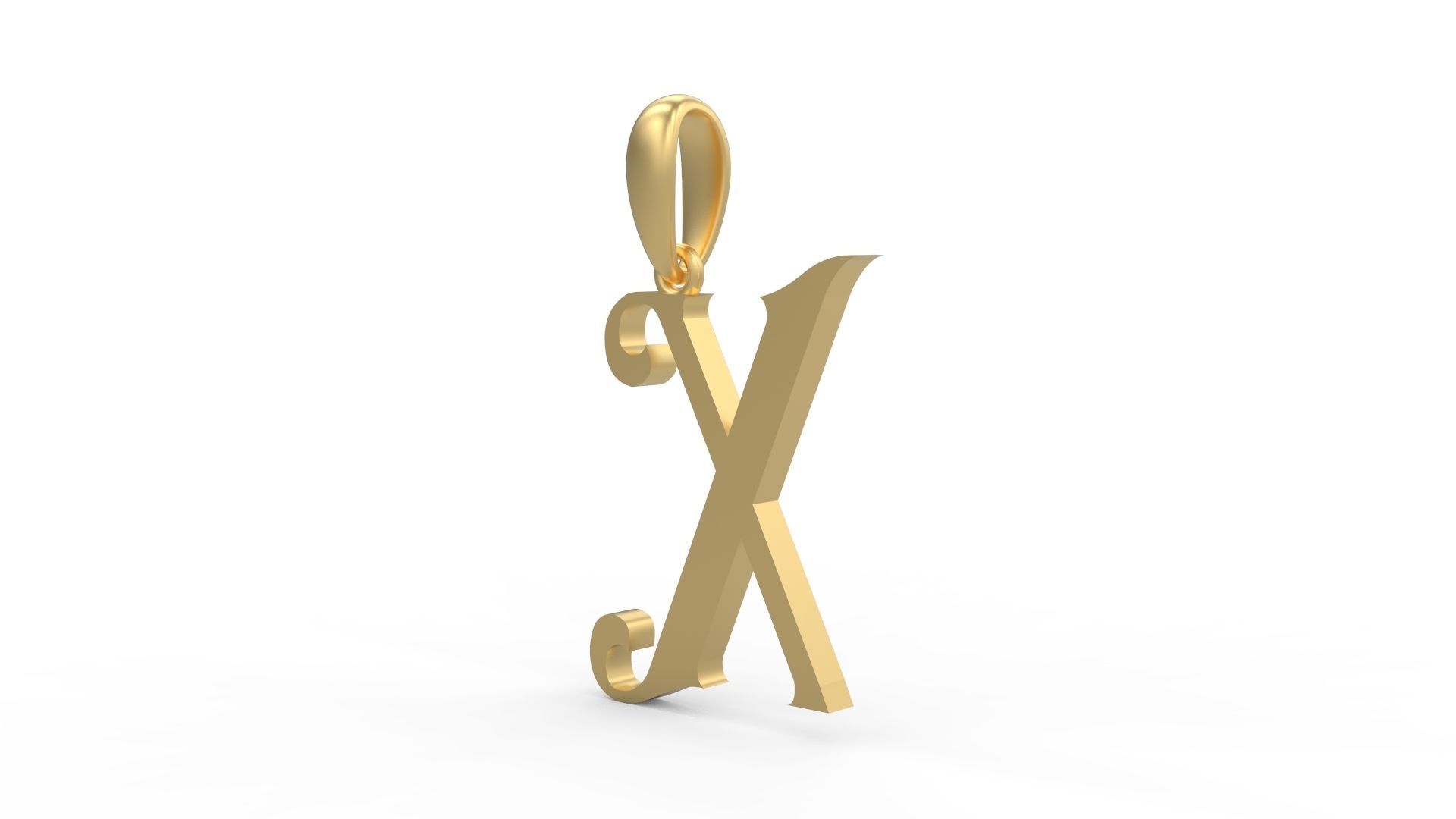 Initial Letters Pendant Abhinaya X 3D print model_1