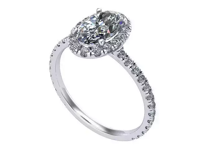 Oval Halo Diamond Engagement Ring