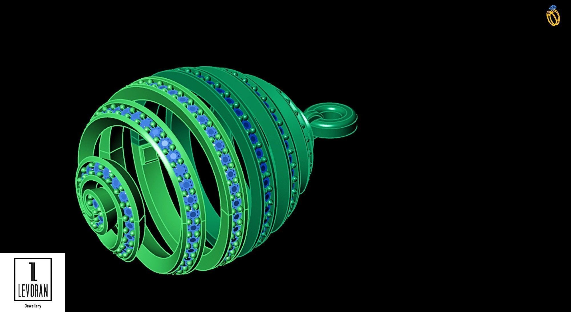 Helix necklace stl file 3D print model_8