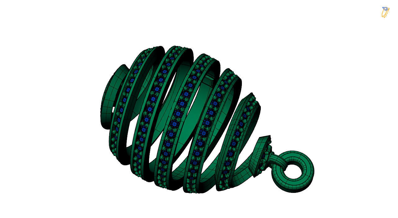 Helix necklace stl file 3D print model_18