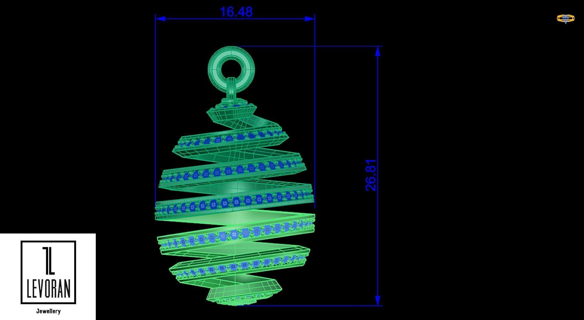 Helix necklace stl file 3D print model_3