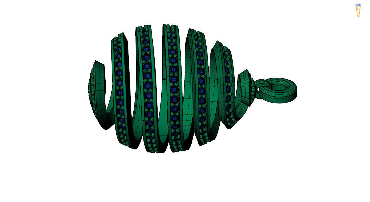 Helix necklace stl file 3D print model_17