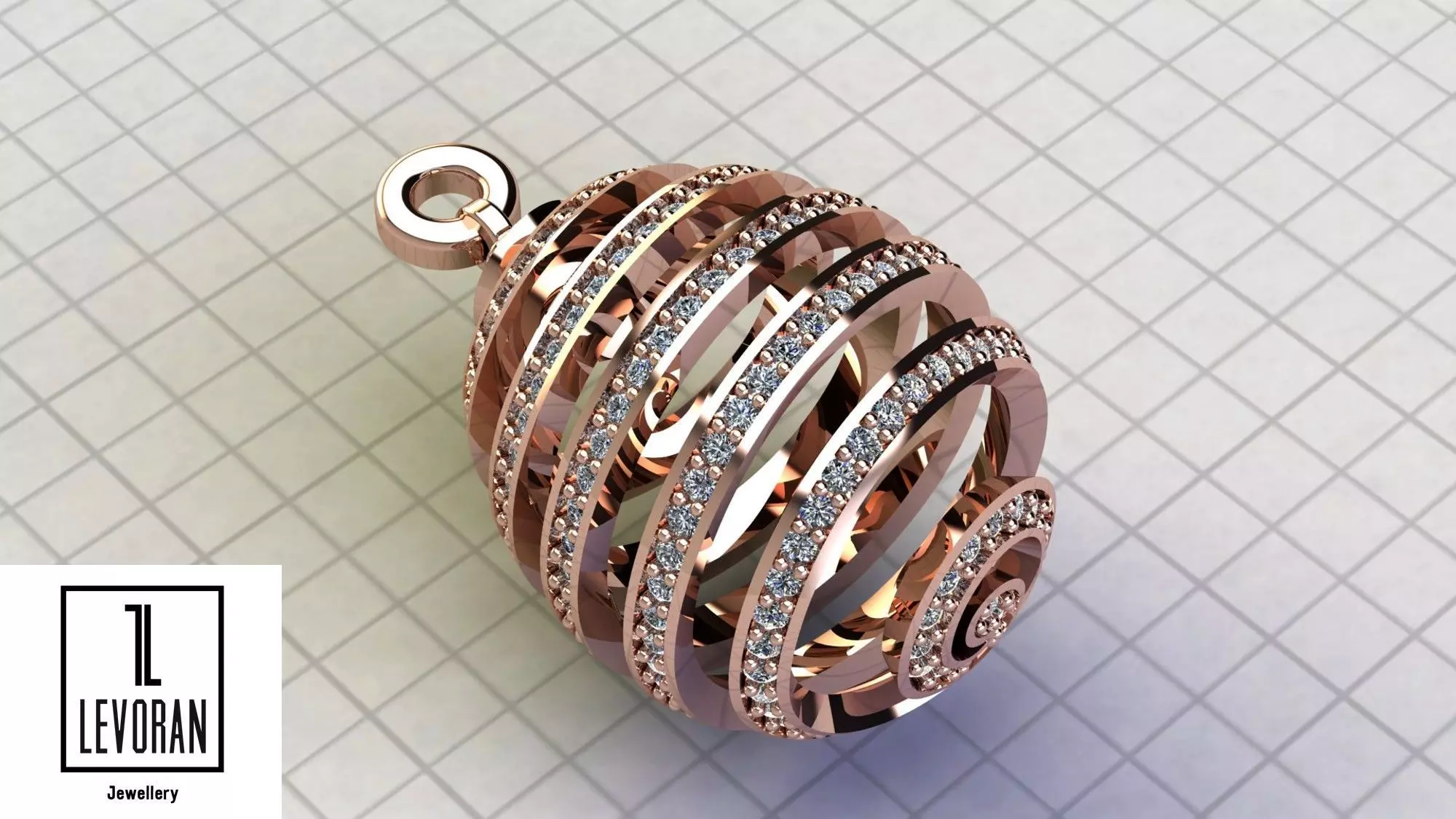 Helix necklace stl file 3D print model_0