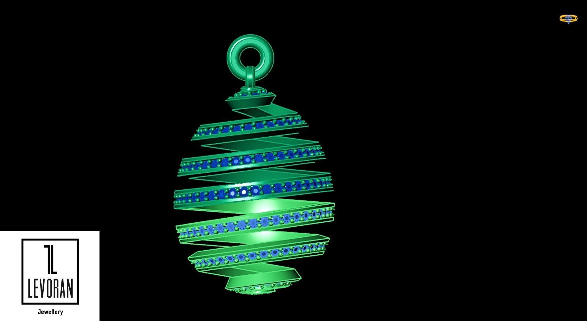 Helix necklace stl file 3D print model_4