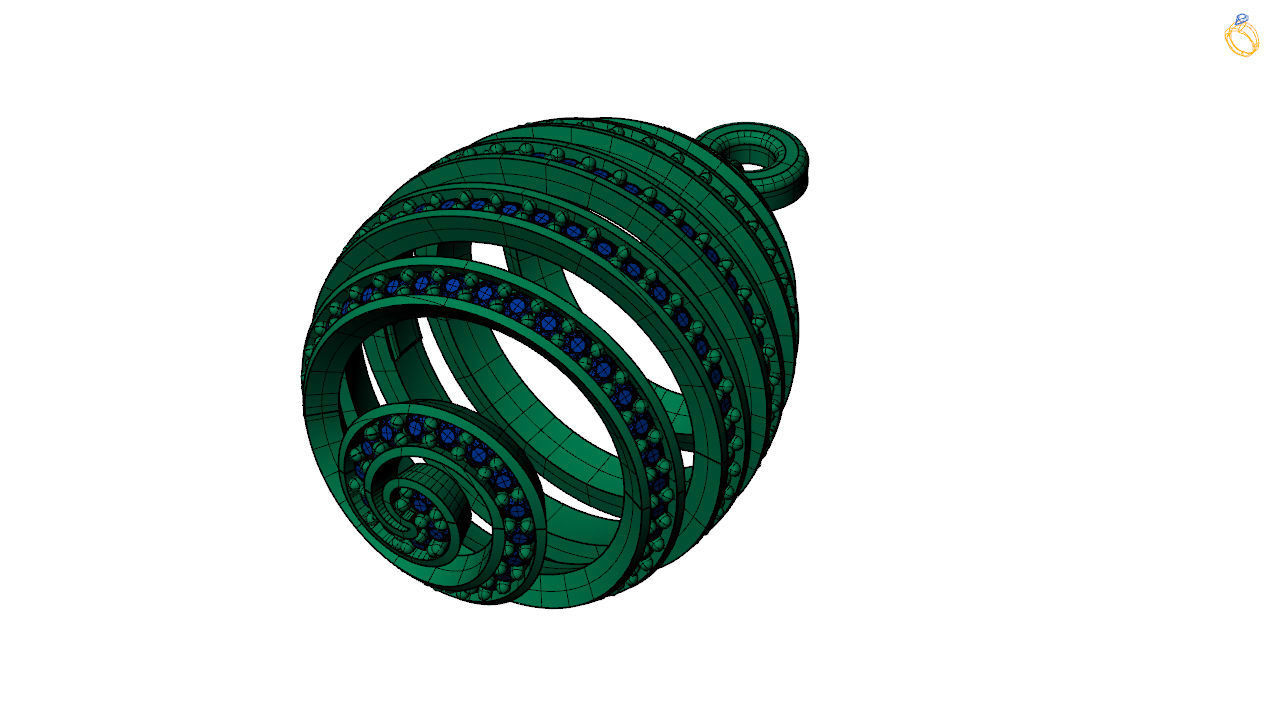 Helix necklace stl file 3D print model_16