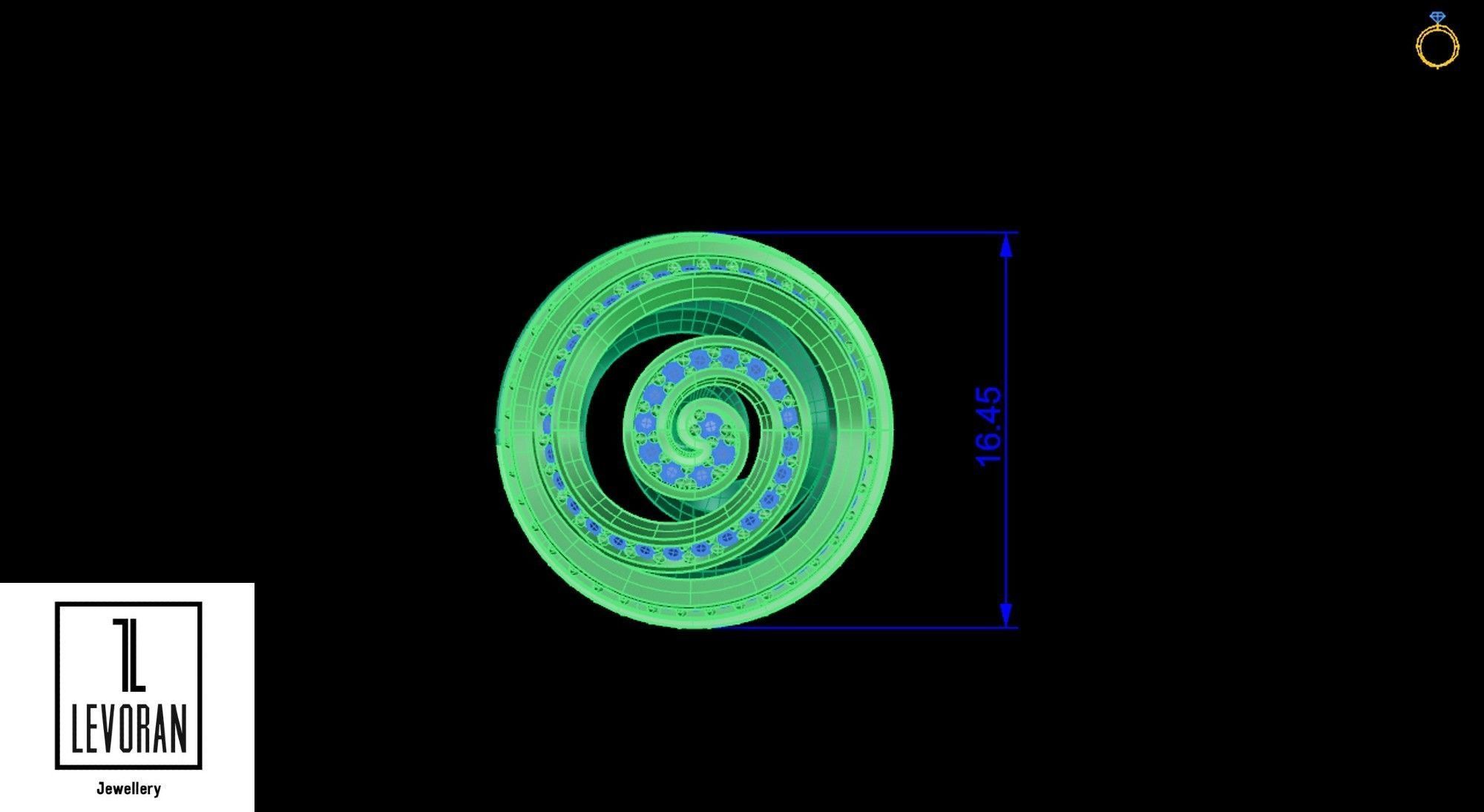 Helix necklace stl file 3D print model_5