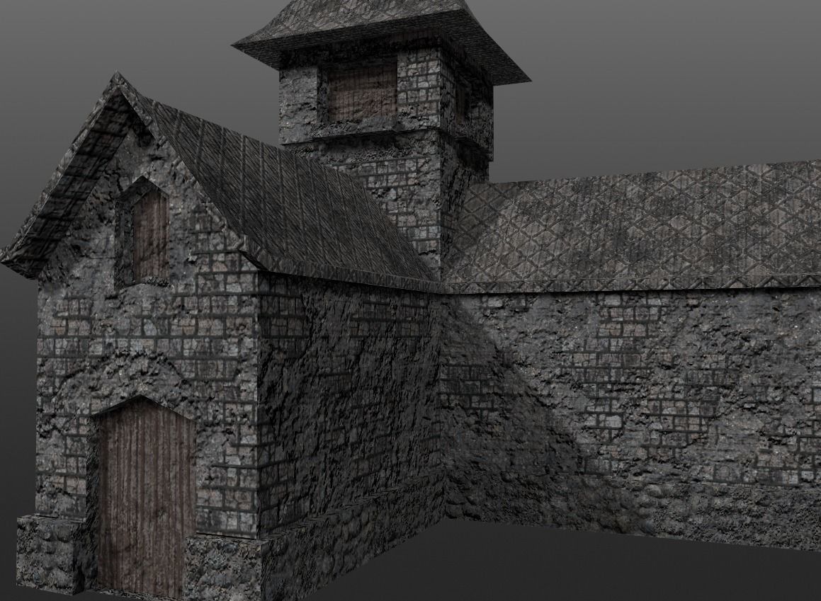 3D Pbr Medieval House game ready Free low-poly 3D model_4