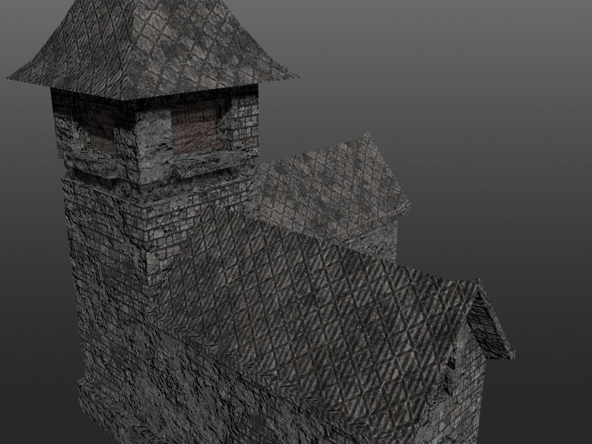 3D Pbr Medieval House game ready Free low-poly 3D model_6