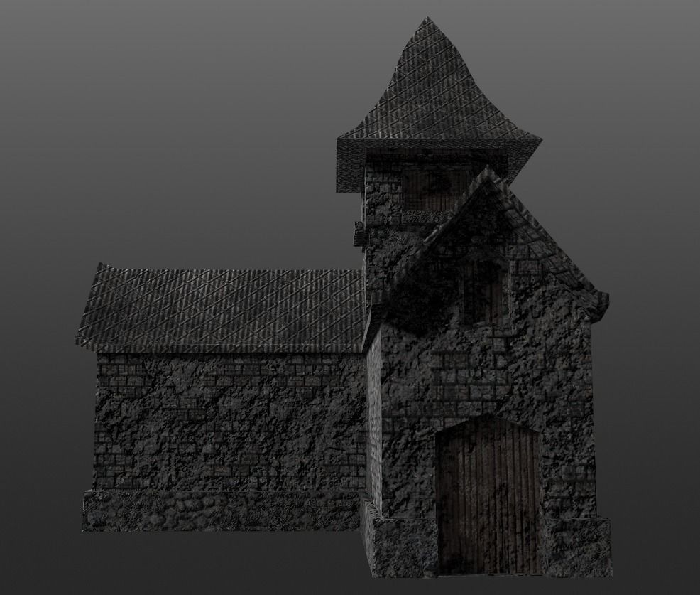 3D Pbr Medieval House game ready Free low-poly 3D model_1