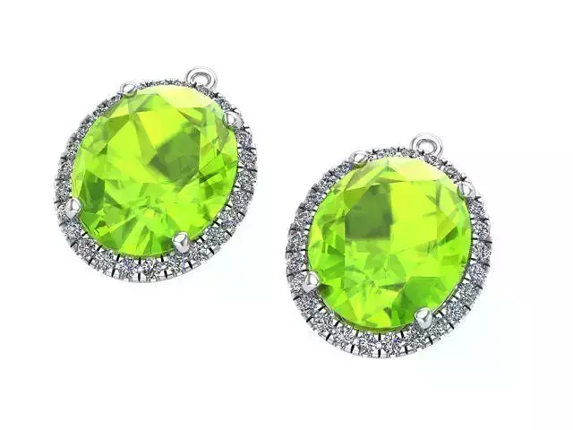 Green Gem and Diamonds Pendants