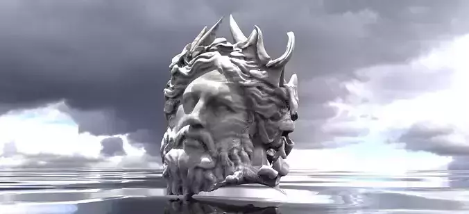 Zeus head sculpture 2 3D model