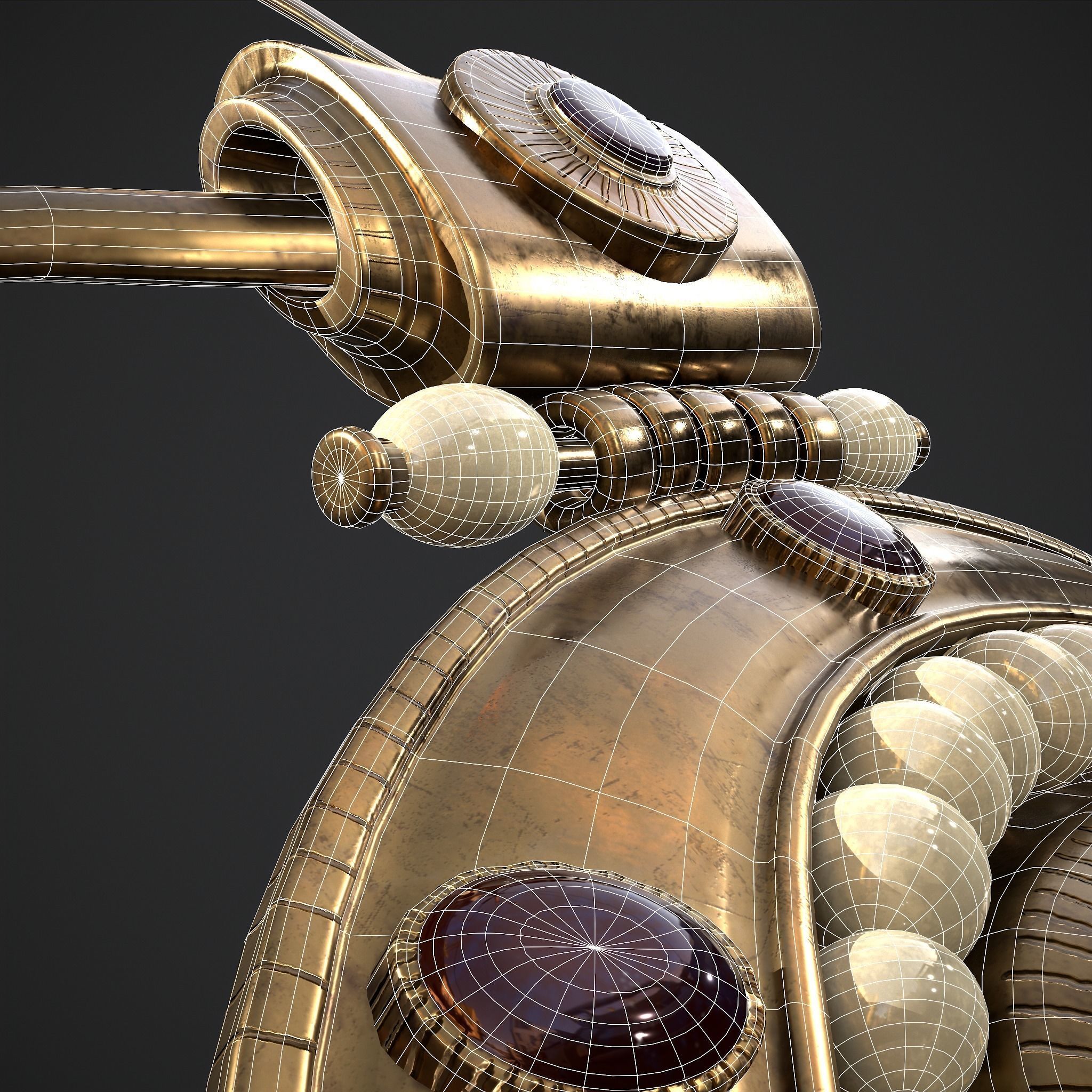 Medieval Byzantine Necklace Low-poly 3D model_18