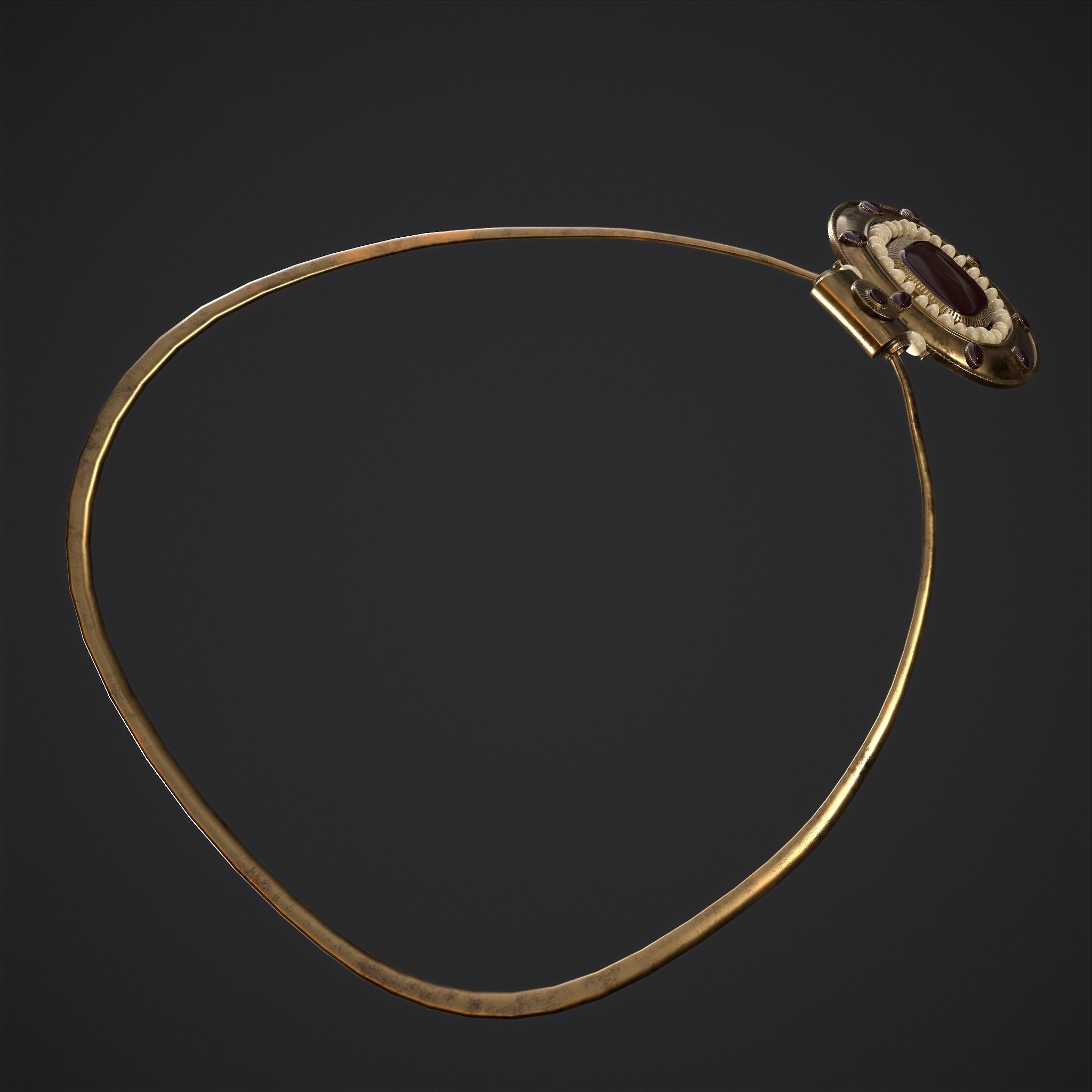 Medieval Byzantine Necklace Low-poly 3D model_25