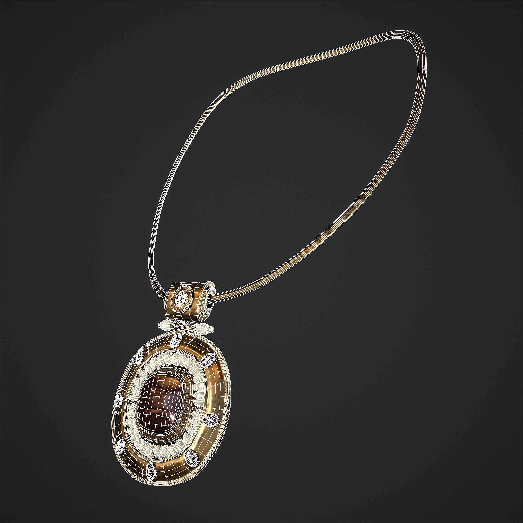 Medieval Byzantine Necklace Low-poly 3D model_34