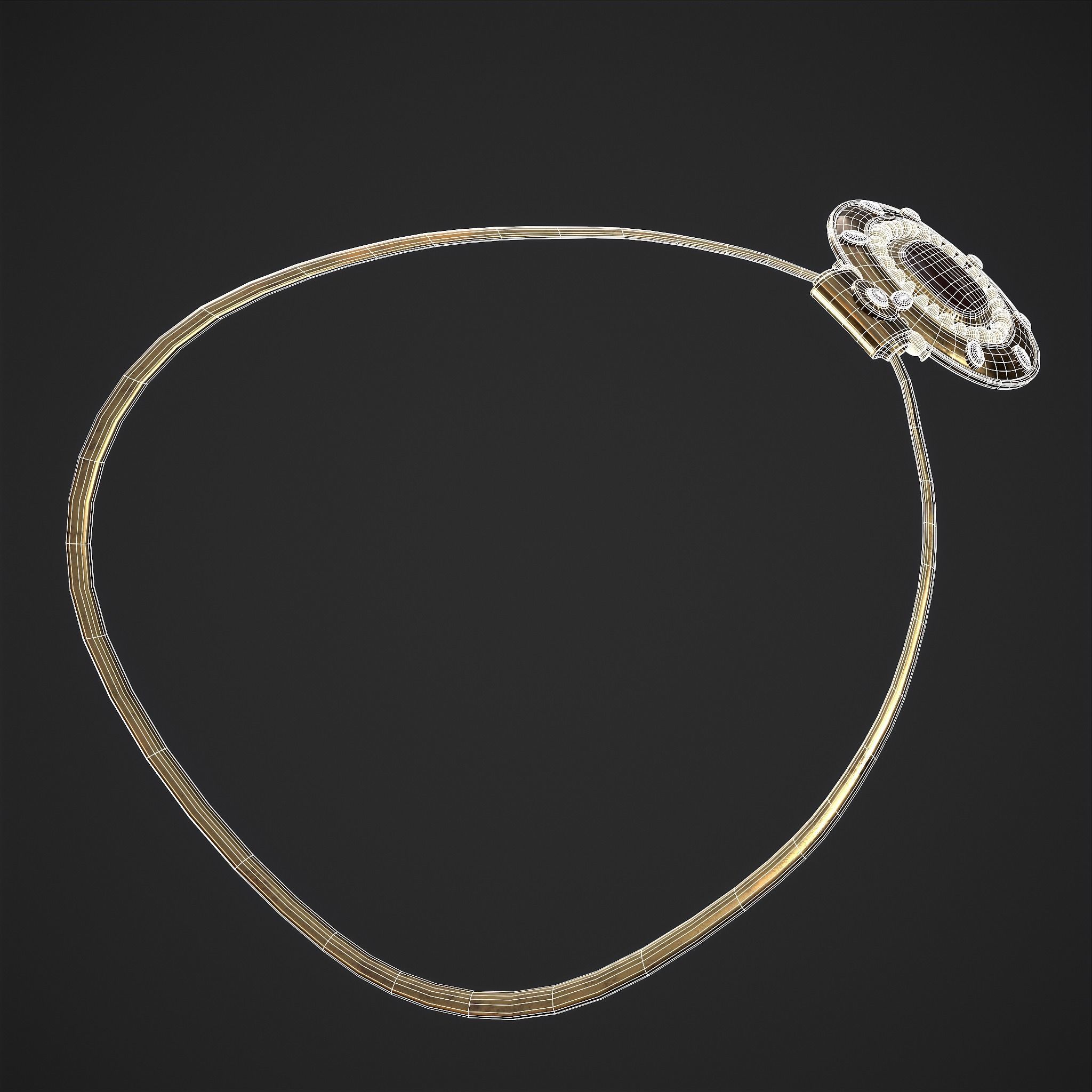 Medieval Byzantine Necklace Low-poly 3D model_26