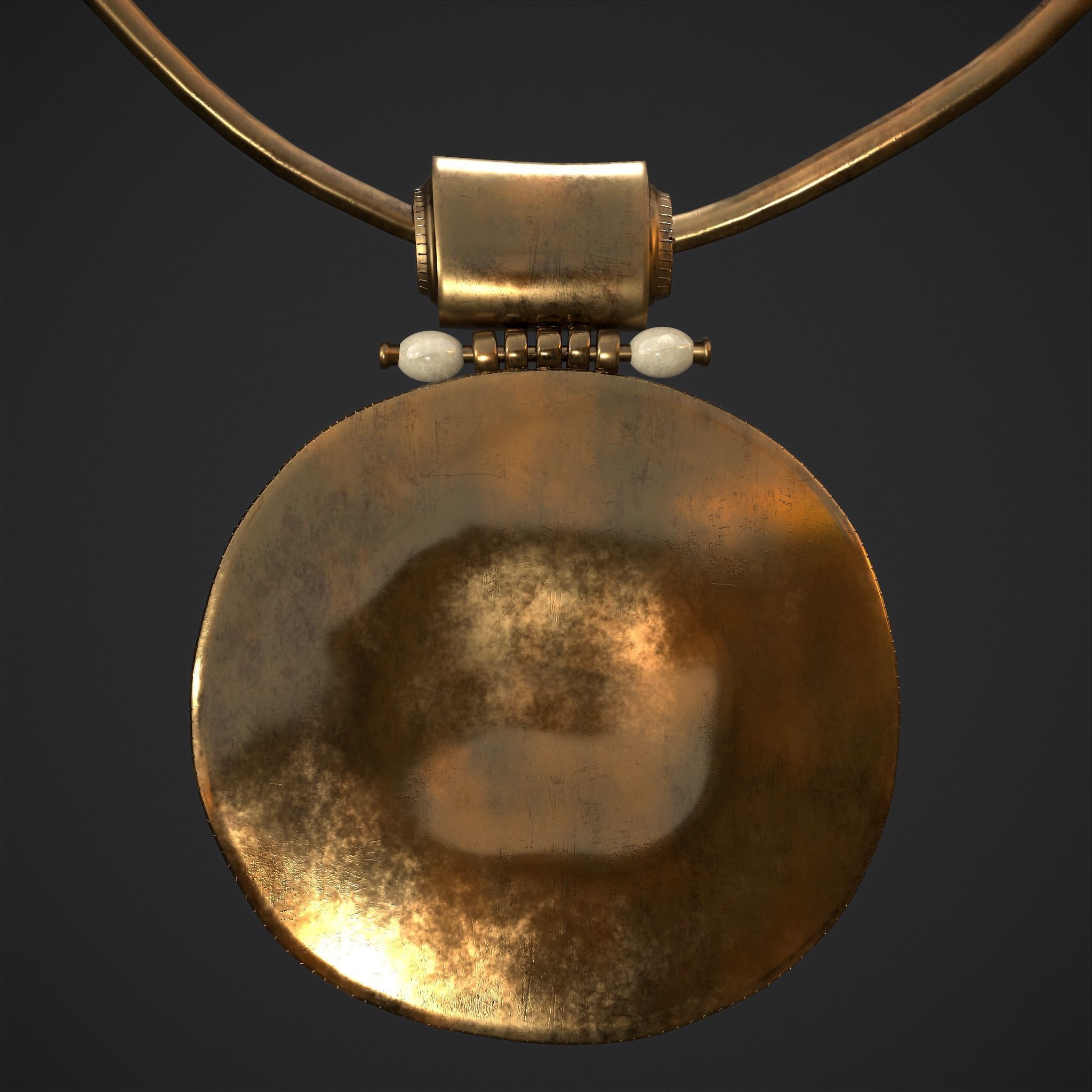 Medieval Byzantine Necklace Low-poly 3D model_7