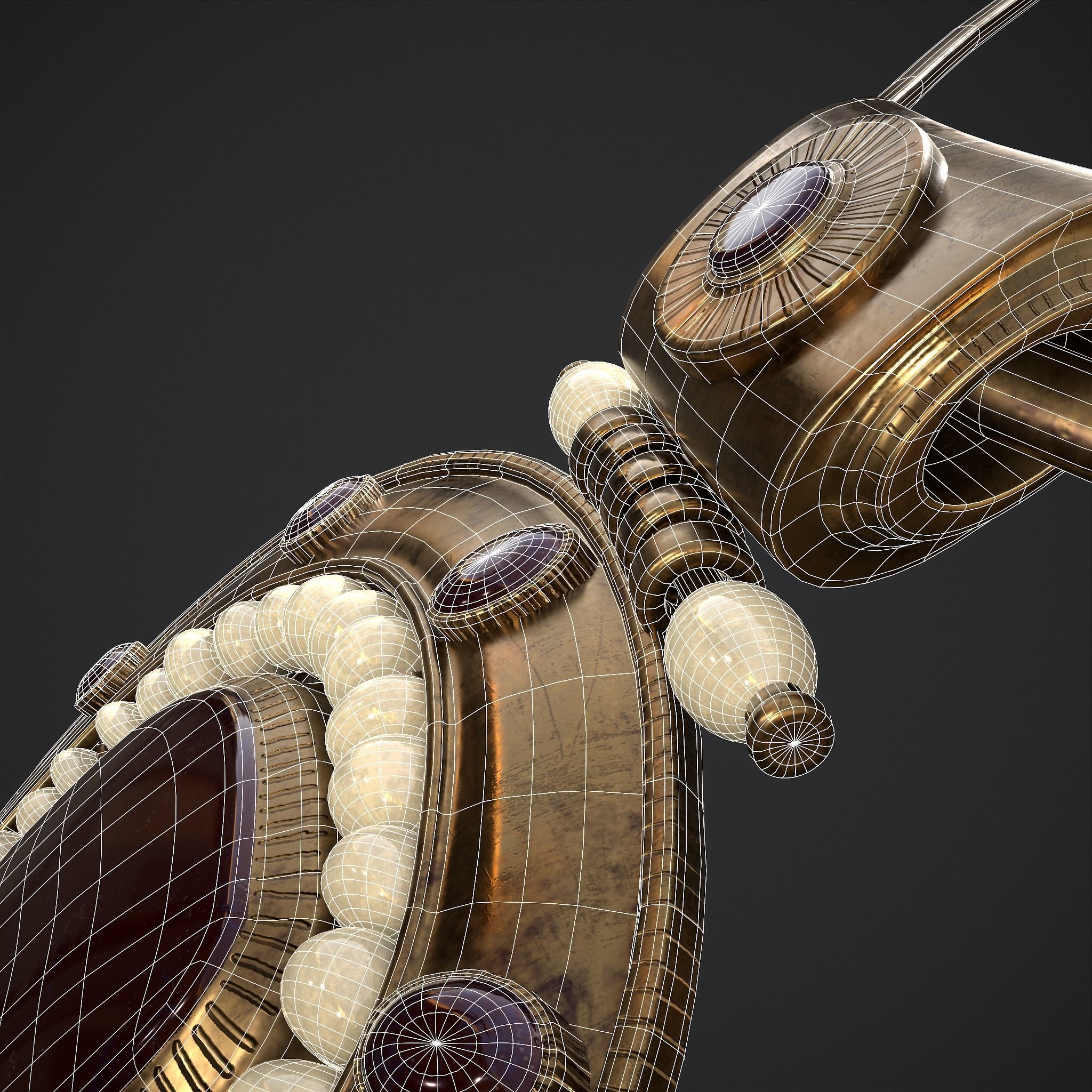 Medieval Byzantine Necklace Low-poly 3D model_16