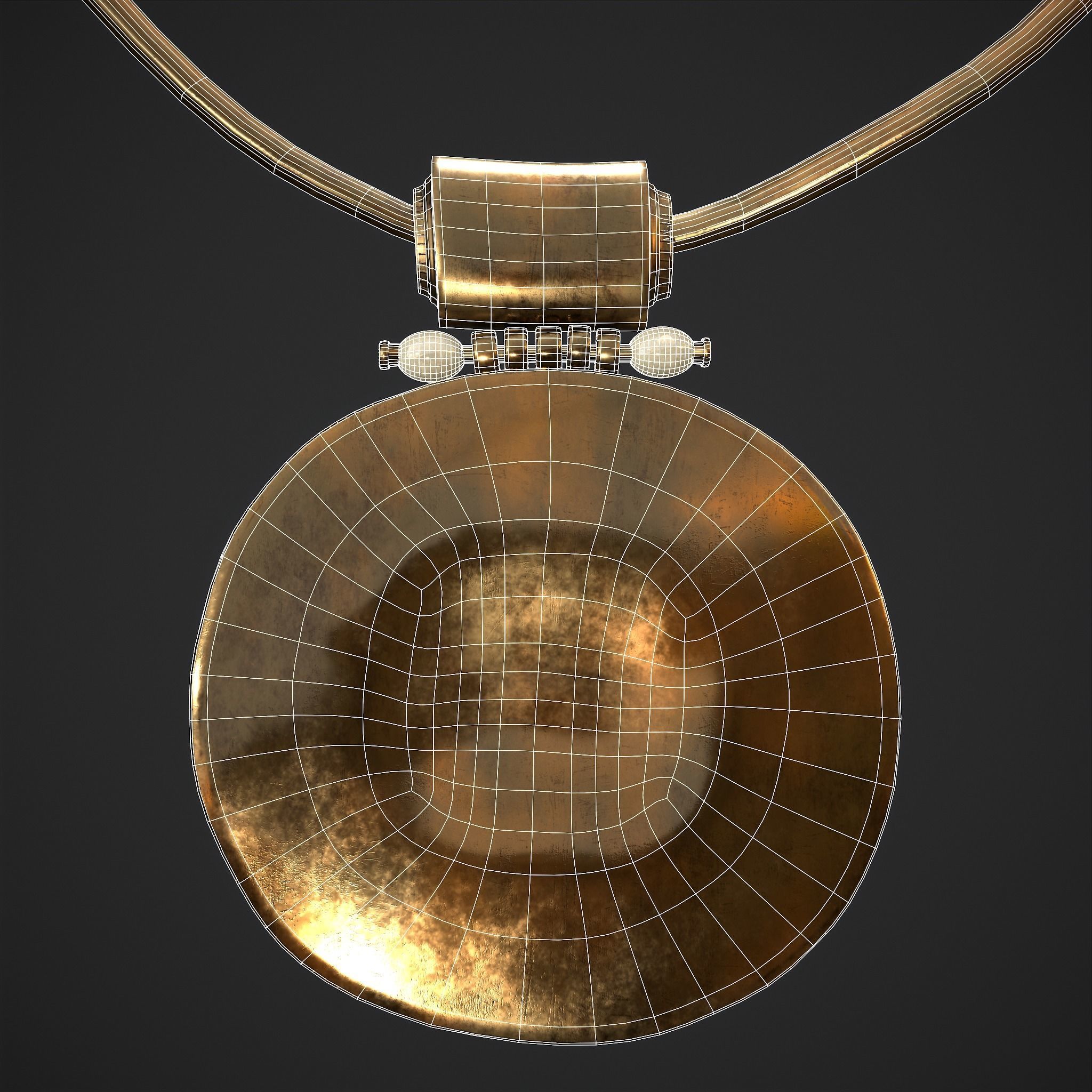 Medieval Byzantine Necklace Low-poly 3D model_8