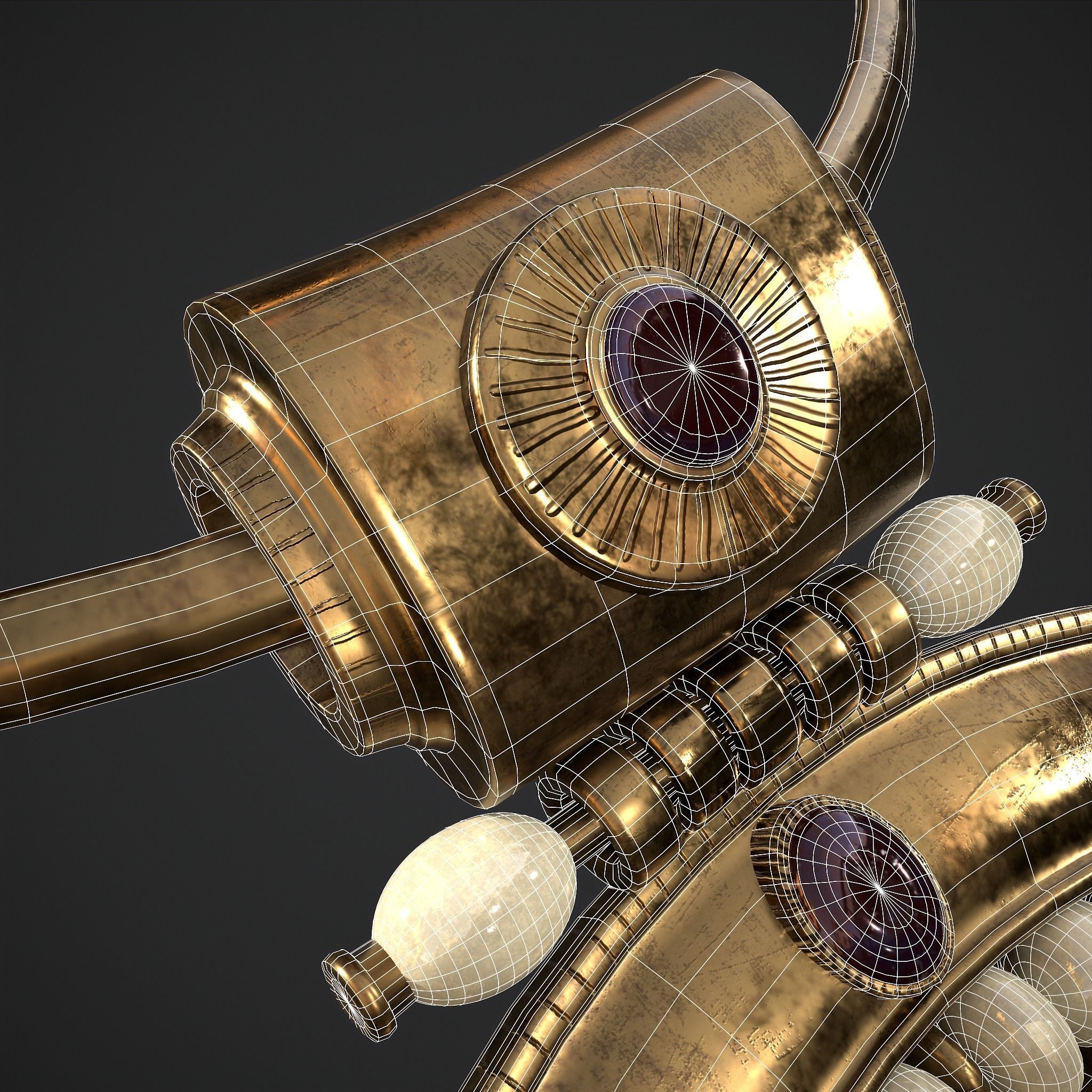 Medieval Byzantine Necklace Low-poly 3D model_20