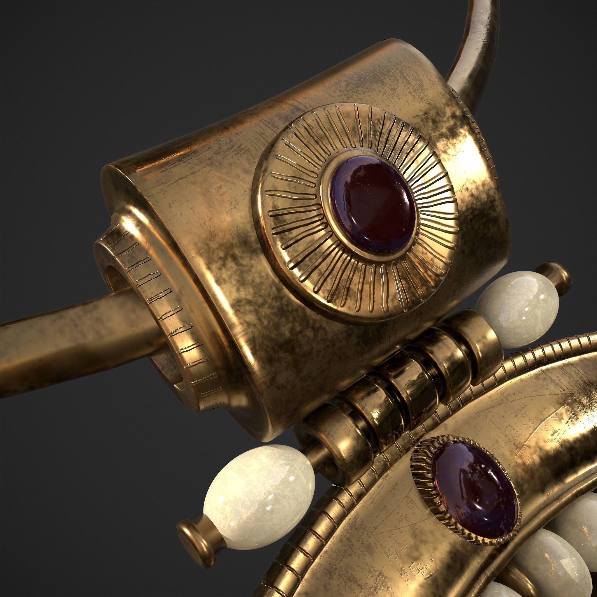 Medieval Byzantine Necklace Low-poly 3D model_19