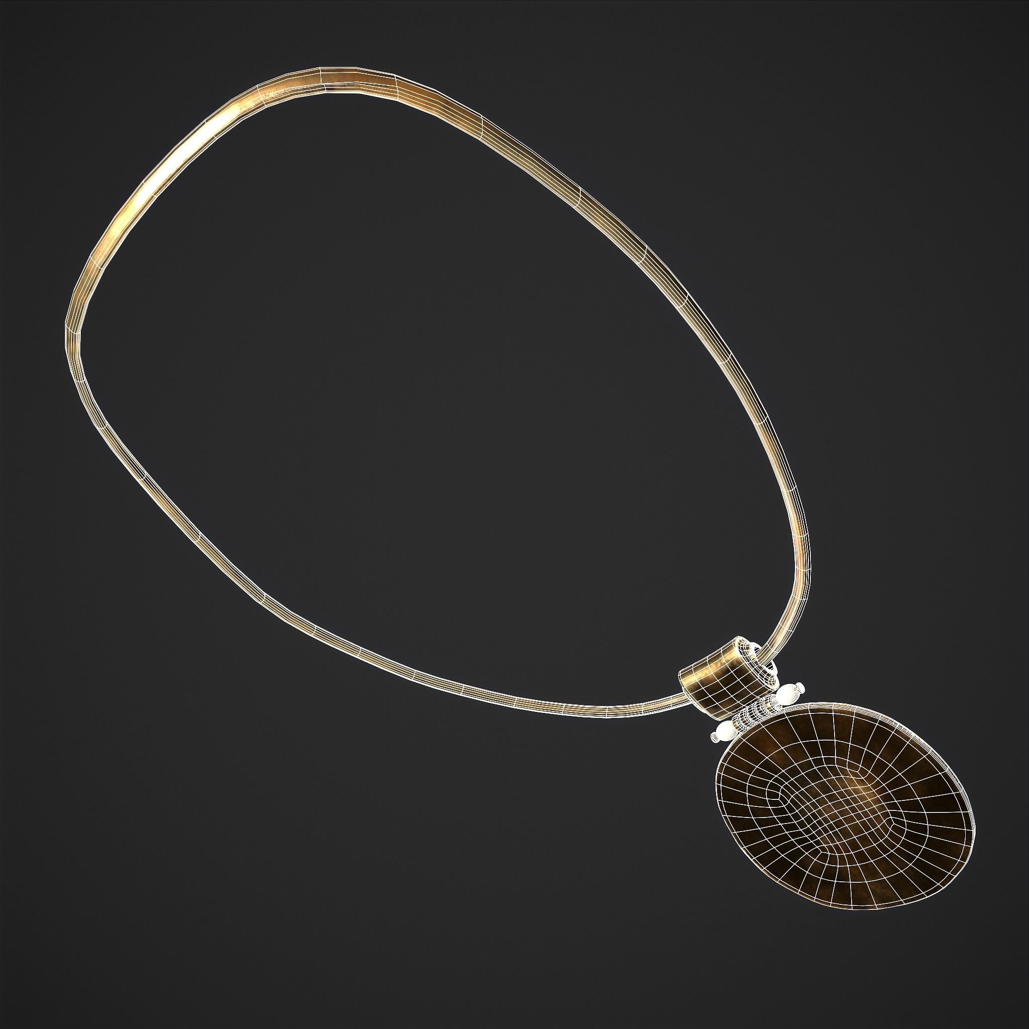 Medieval Byzantine Necklace Low-poly 3D model_30