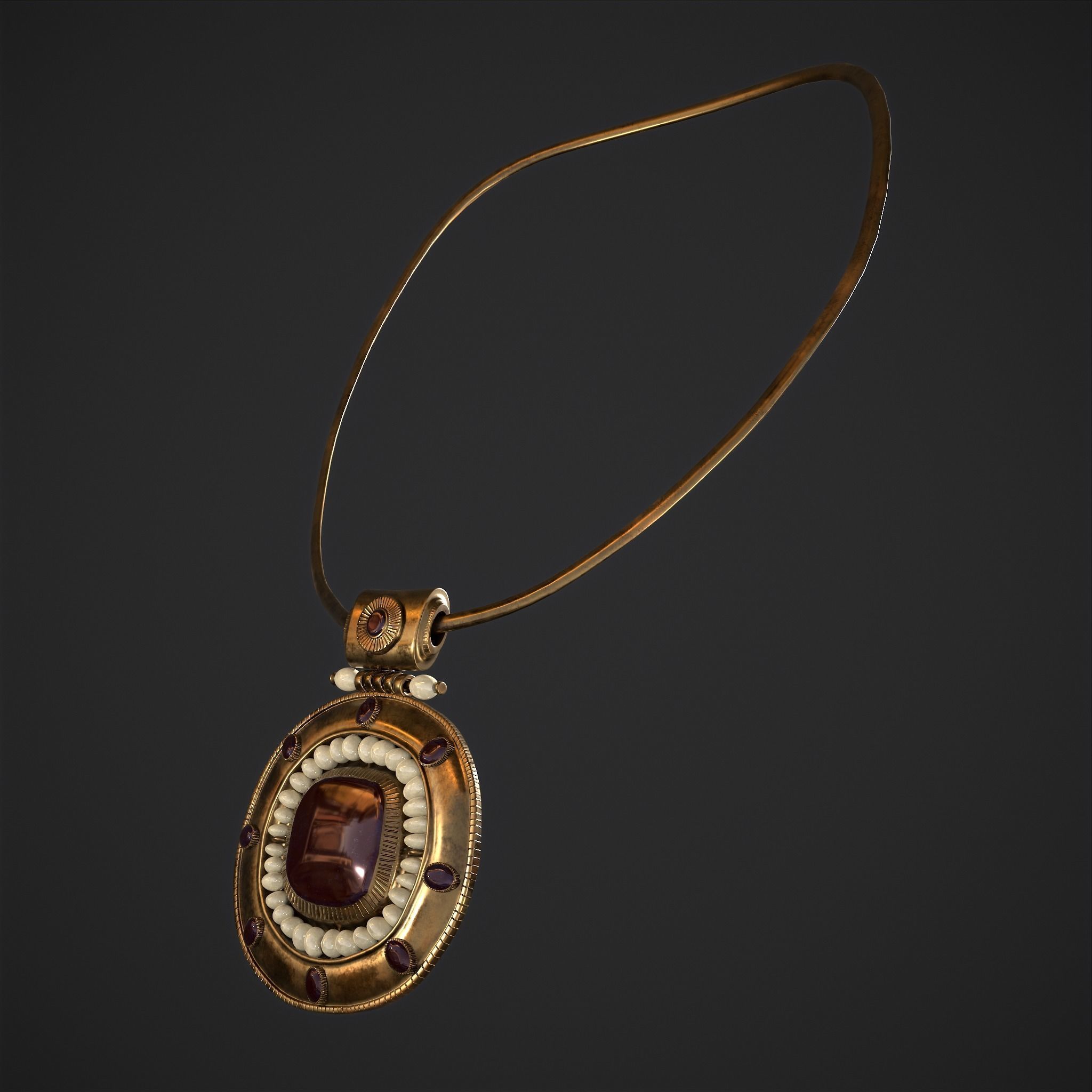 Medieval Byzantine Necklace Low-poly 3D model_33