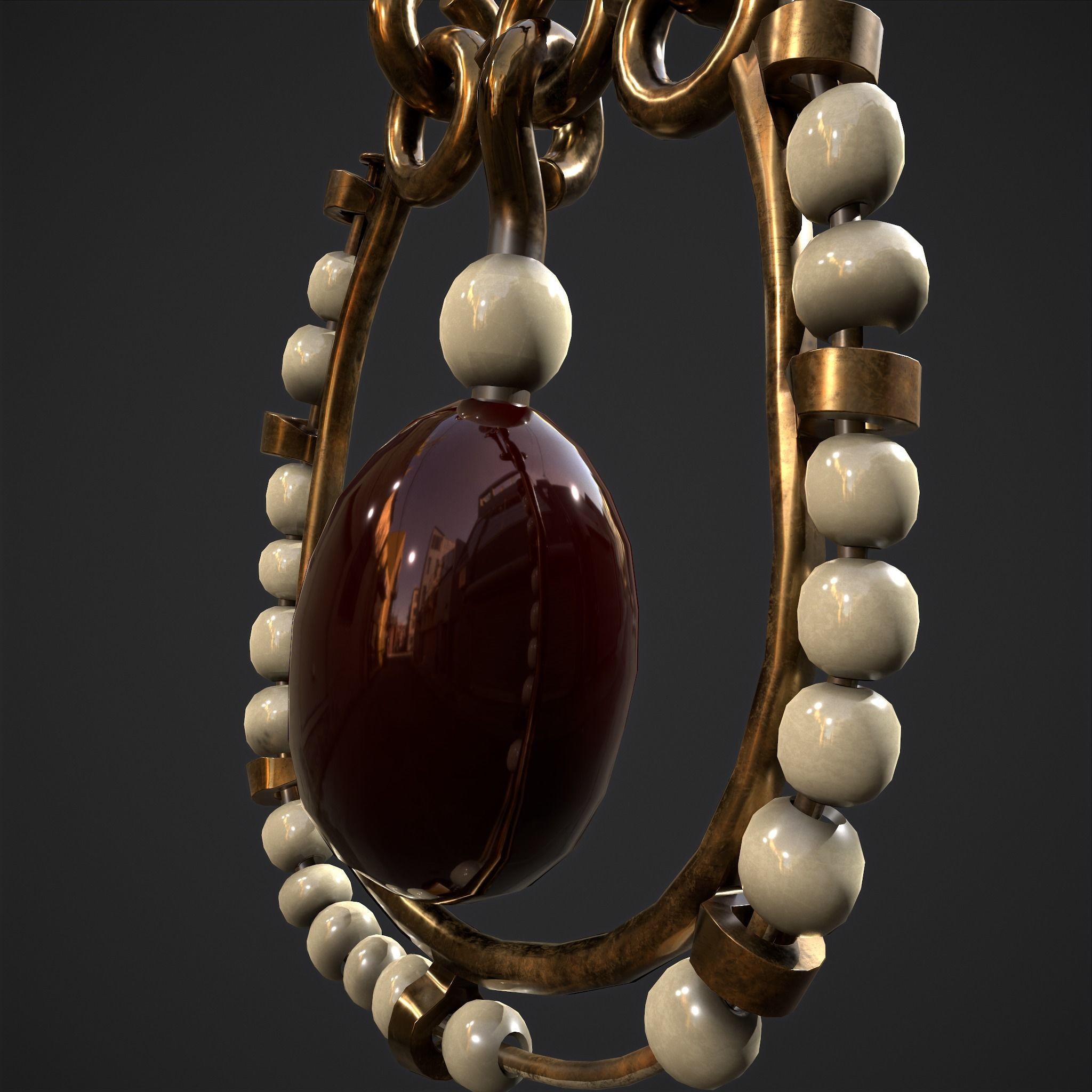 Medieval Byzantine Earrings  Low-poly 3D model_16