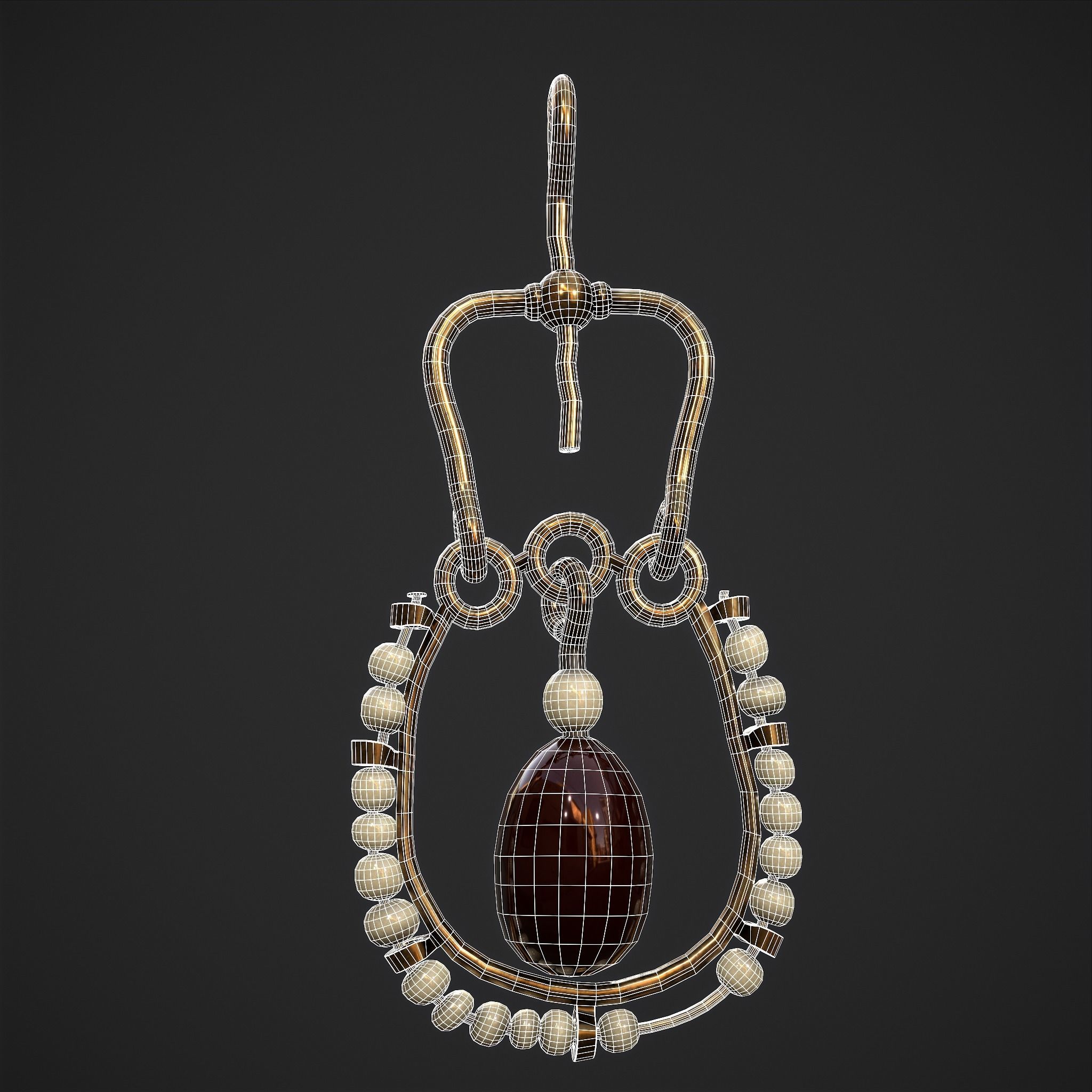 Medieval Byzantine Earrings  Low-poly 3D model_13