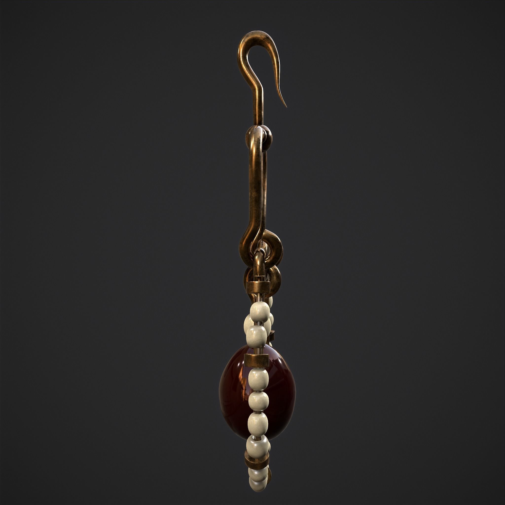 Medieval Byzantine Earrings  Low-poly 3D model_8