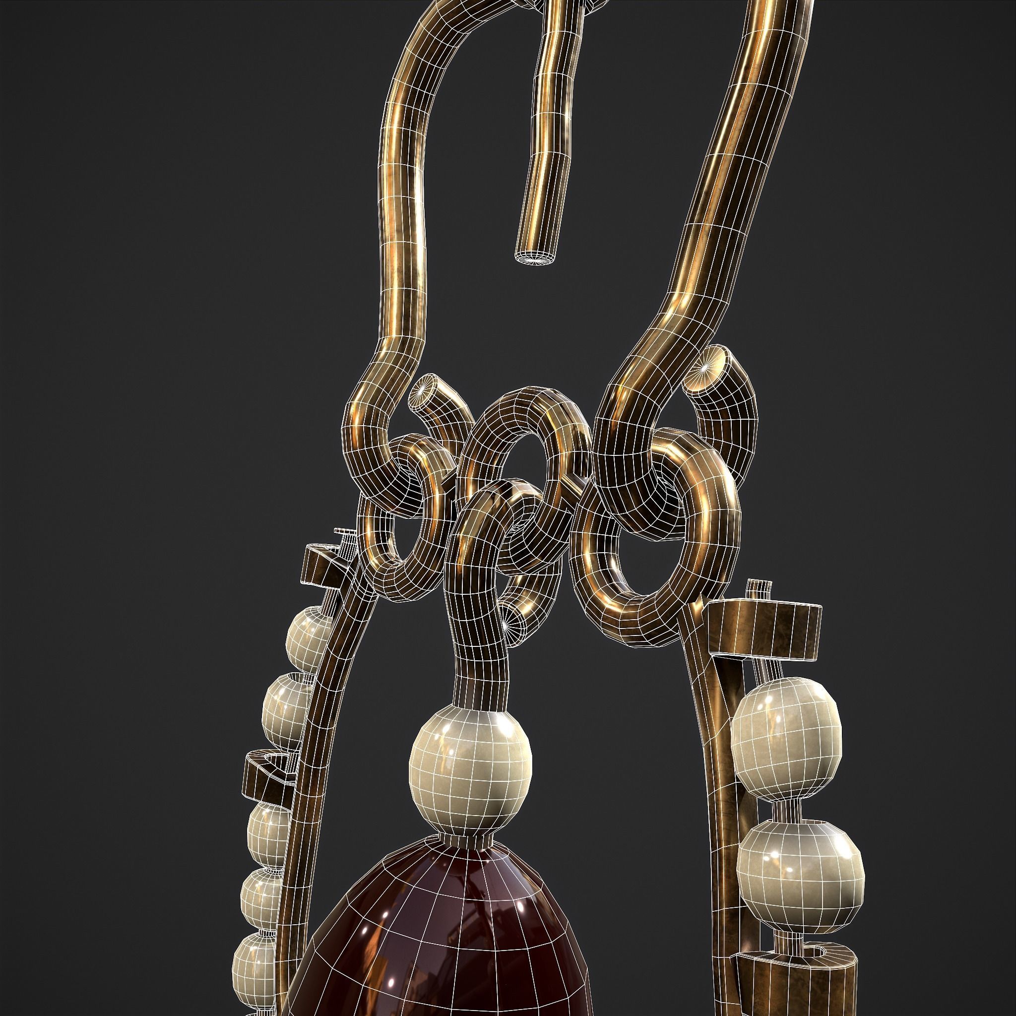 Medieval Byzantine Earrings  Low-poly 3D model_19