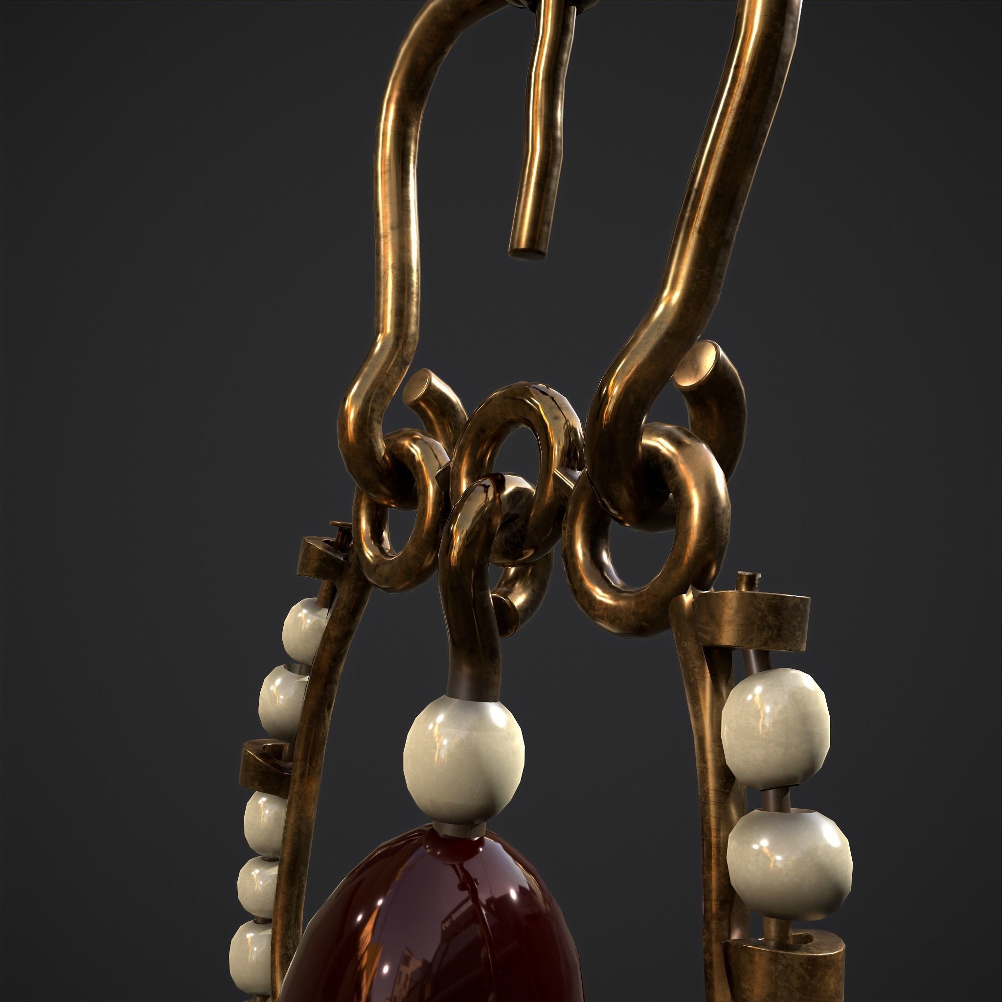 Medieval Byzantine Earrings  Low-poly 3D model_18