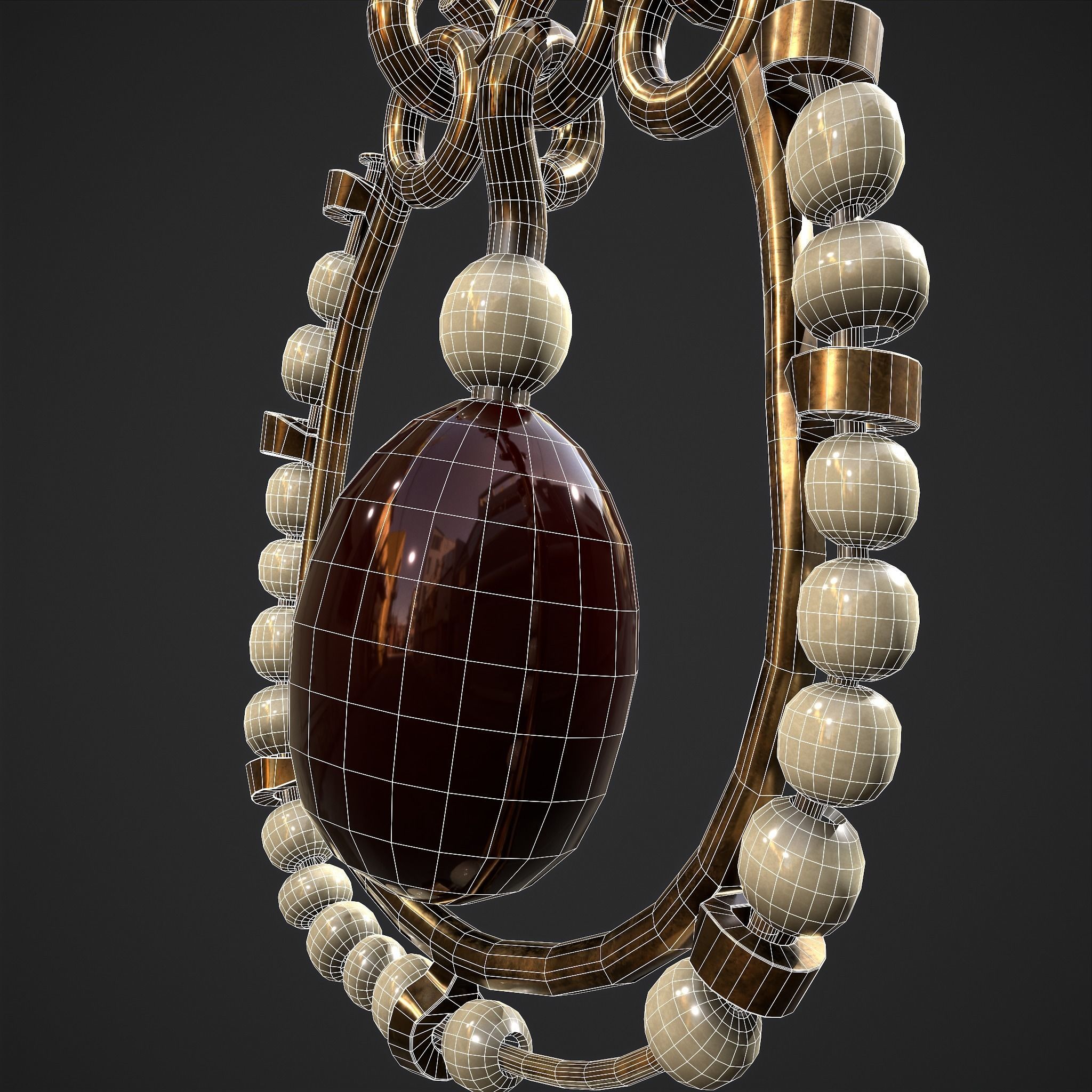 Medieval Byzantine Earrings  Low-poly 3D model_17