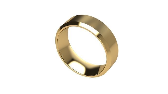 Chamfer Wedding Band 6 mm wide 3D print model