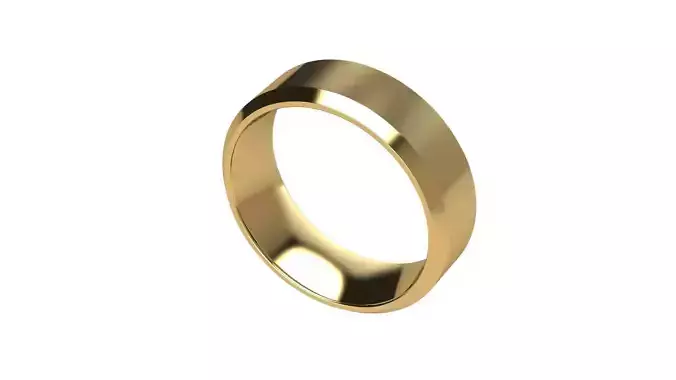 Chamfer Wedding Band 6 mm wide