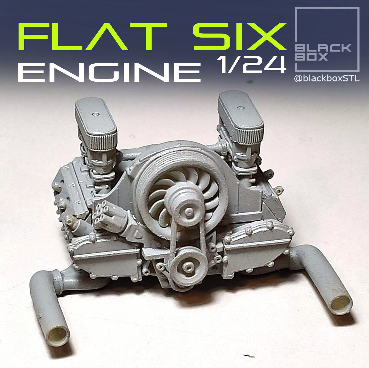Flat six ENGINE 1-24th for modelkits and diecast 3D model 3D printable ...