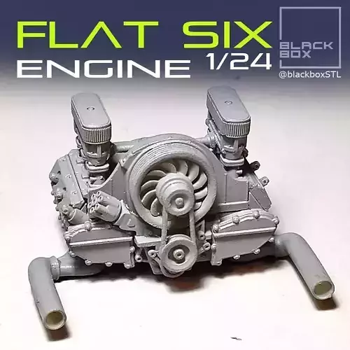 Flat six ENGINE 1-24th for modelkits and diecast 3D print model