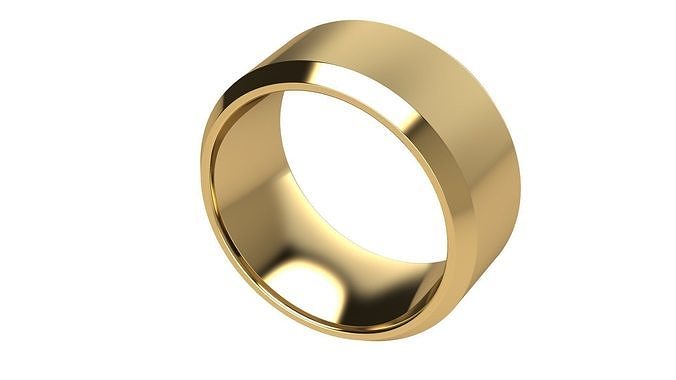 Chamfer Wedding Band 9 mm 3D print model