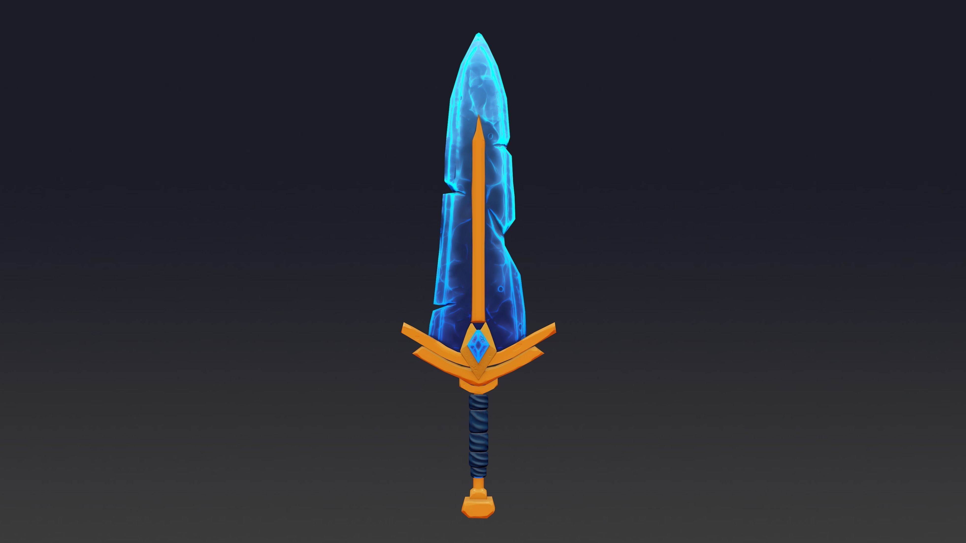 Stylized Magic Sword Low-poly 3D model_4