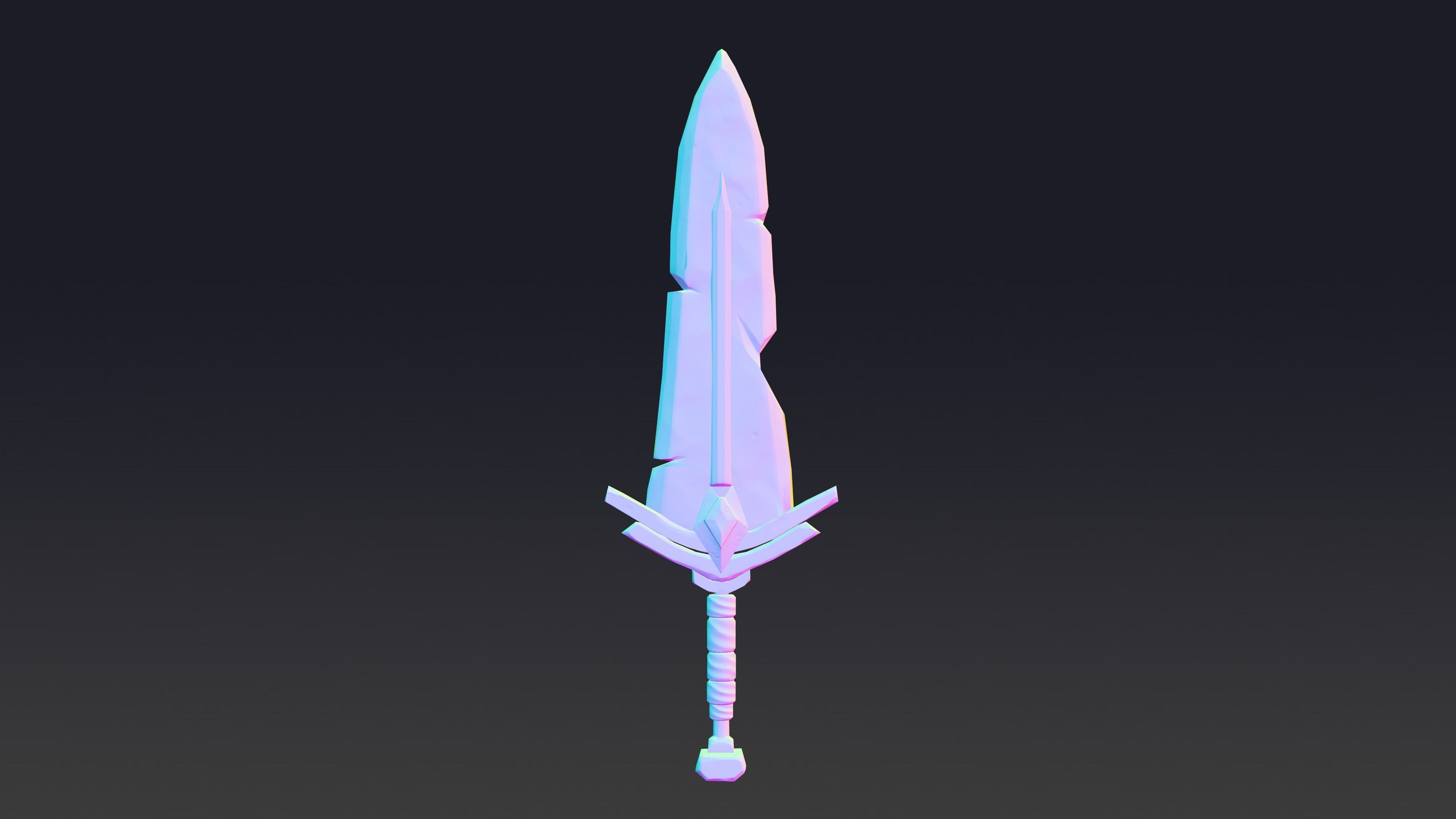 Stylized Magic Sword Low-poly 3D model_5