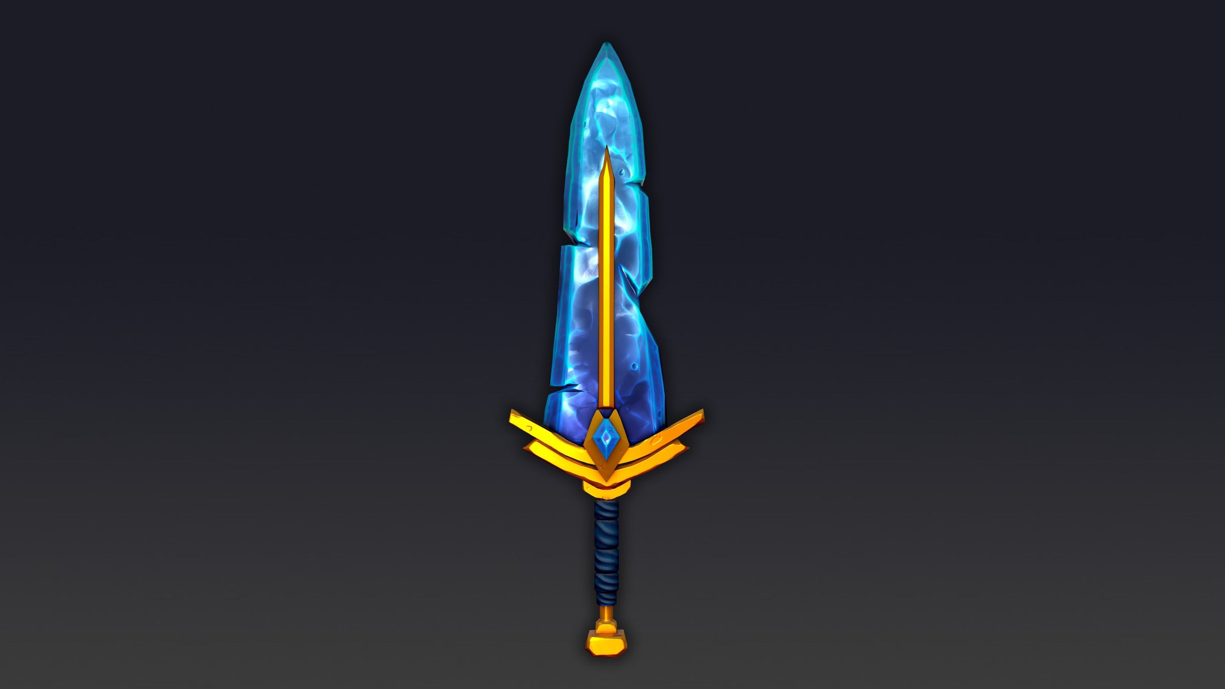 Stylized Magic Sword Low-poly 3D model_2