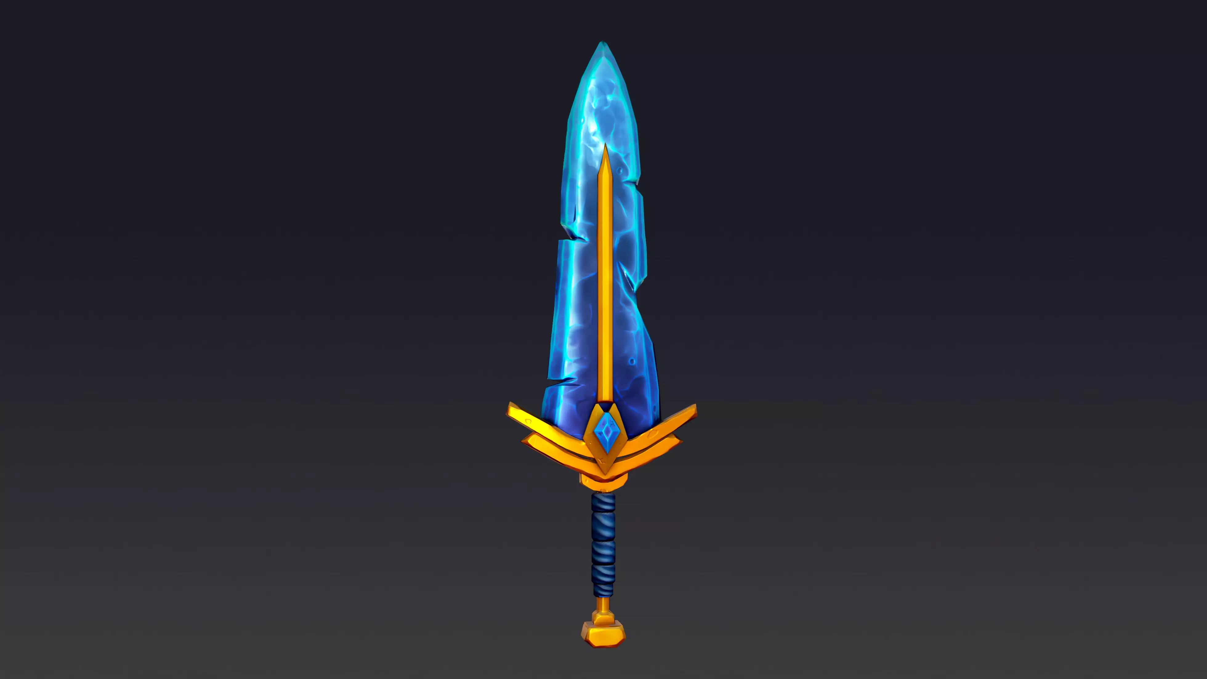 Stylized Magic Sword Low-poly 3D model_0