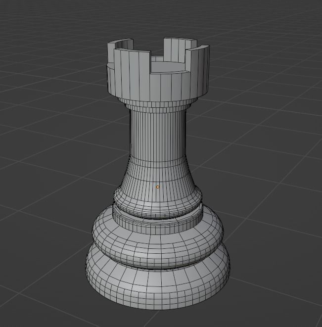 Elegant Chess Board and Pieces Low-poly 3D model_7