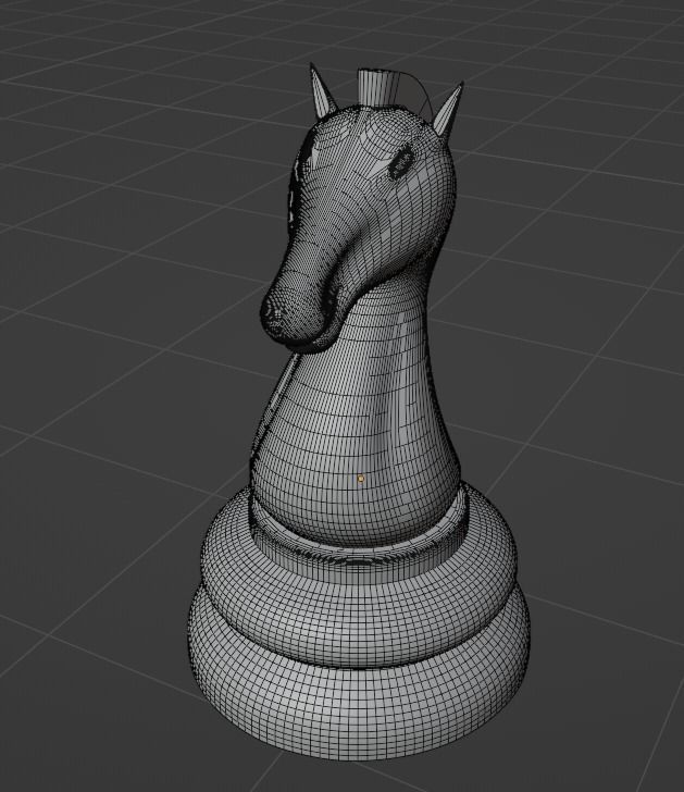 Elegant Chess Board and Pieces Low-poly 3D model_6