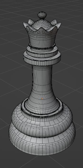 Elegant Chess Board and Pieces Low-poly 3D model_2